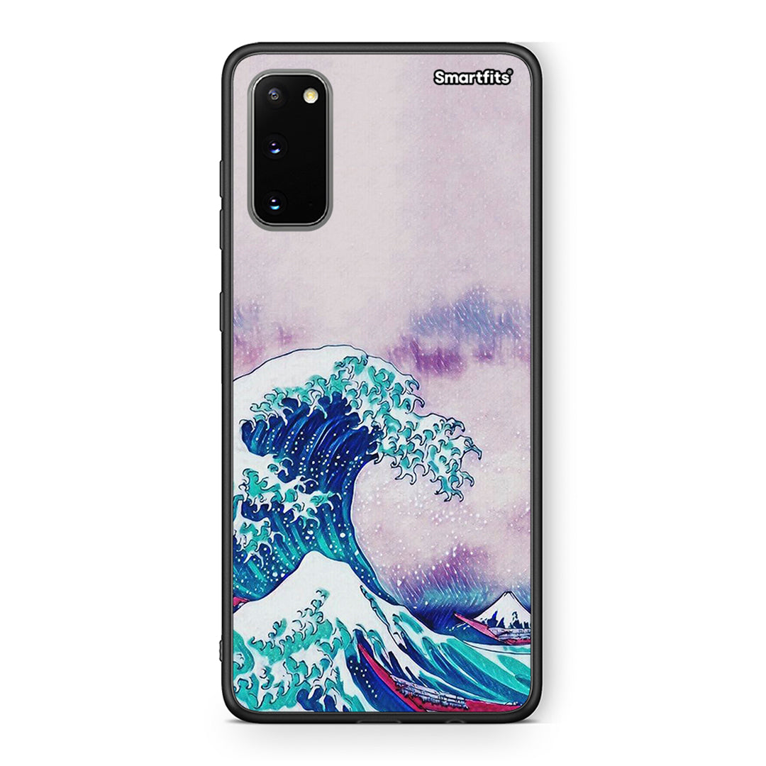 Samsung S20 Blue Waves θήκη από τη Smartfits με σχέδιο στο πίσω μέρος και μαύρο περίβλημα | Smartphone case with colorful back and black bezels by Smartfits