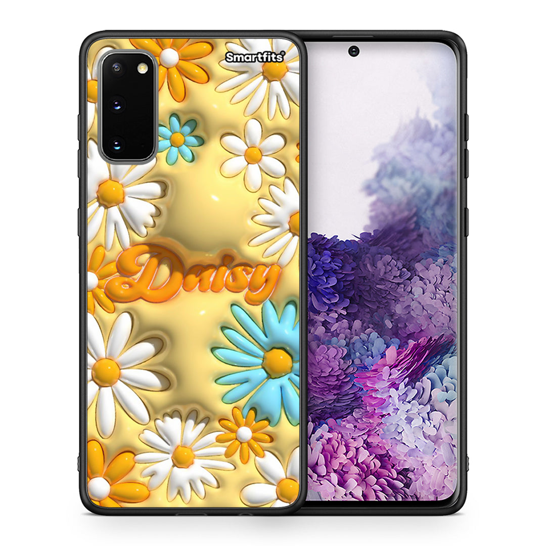 Θήκη Samsung S20 Bubble Daisies από τη Smartfits με σχέδιο στο πίσω μέρος και μαύρο περίβλημα | Samsung S20 Bubble Daisies case with colorful back and black bezels