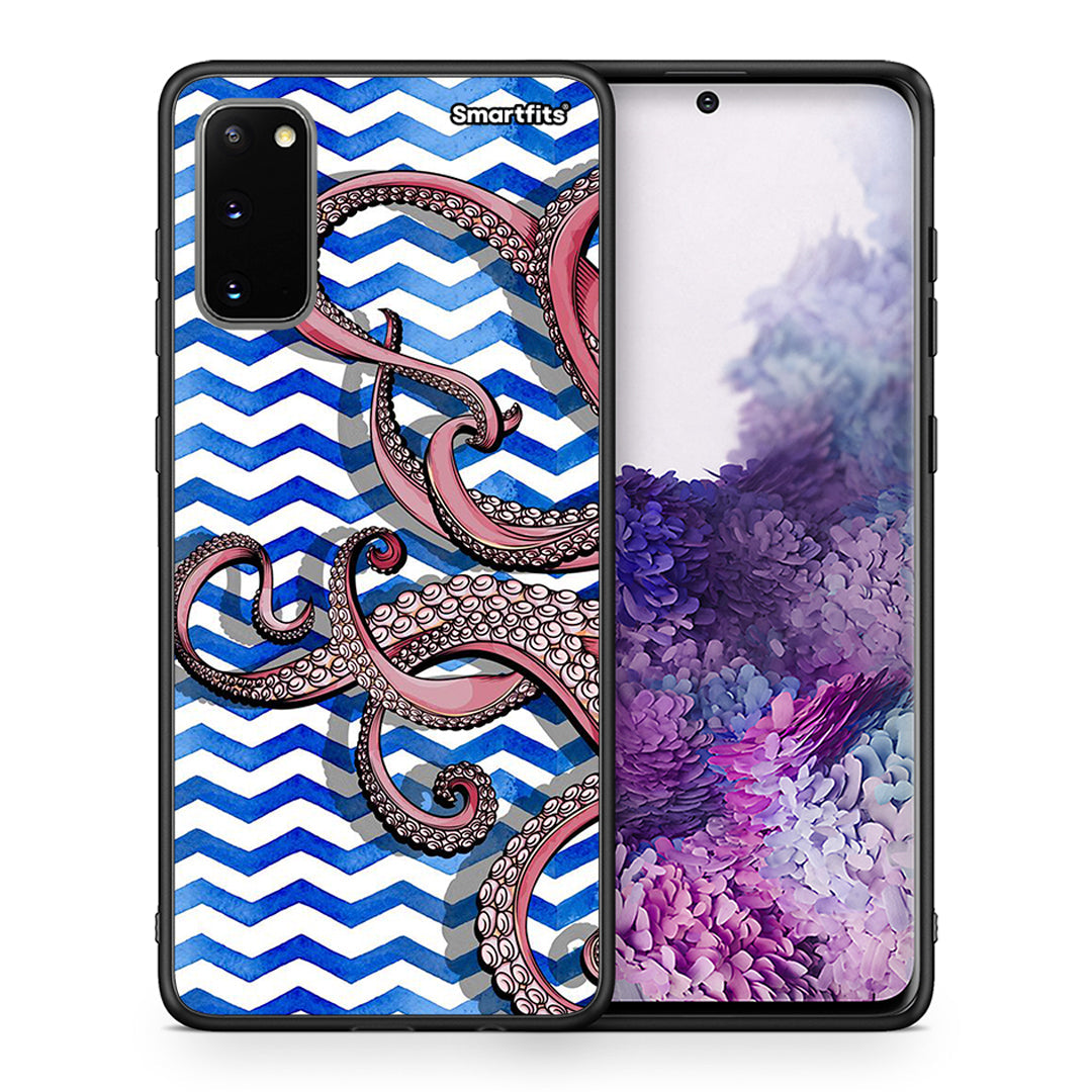 Θήκη Samsung S20 Chevron Devilfish από τη Smartfits με σχέδιο στο πίσω μέρος και μαύρο περίβλημα | Samsung S20 Chevron Devilfish case with colorful back and black bezels