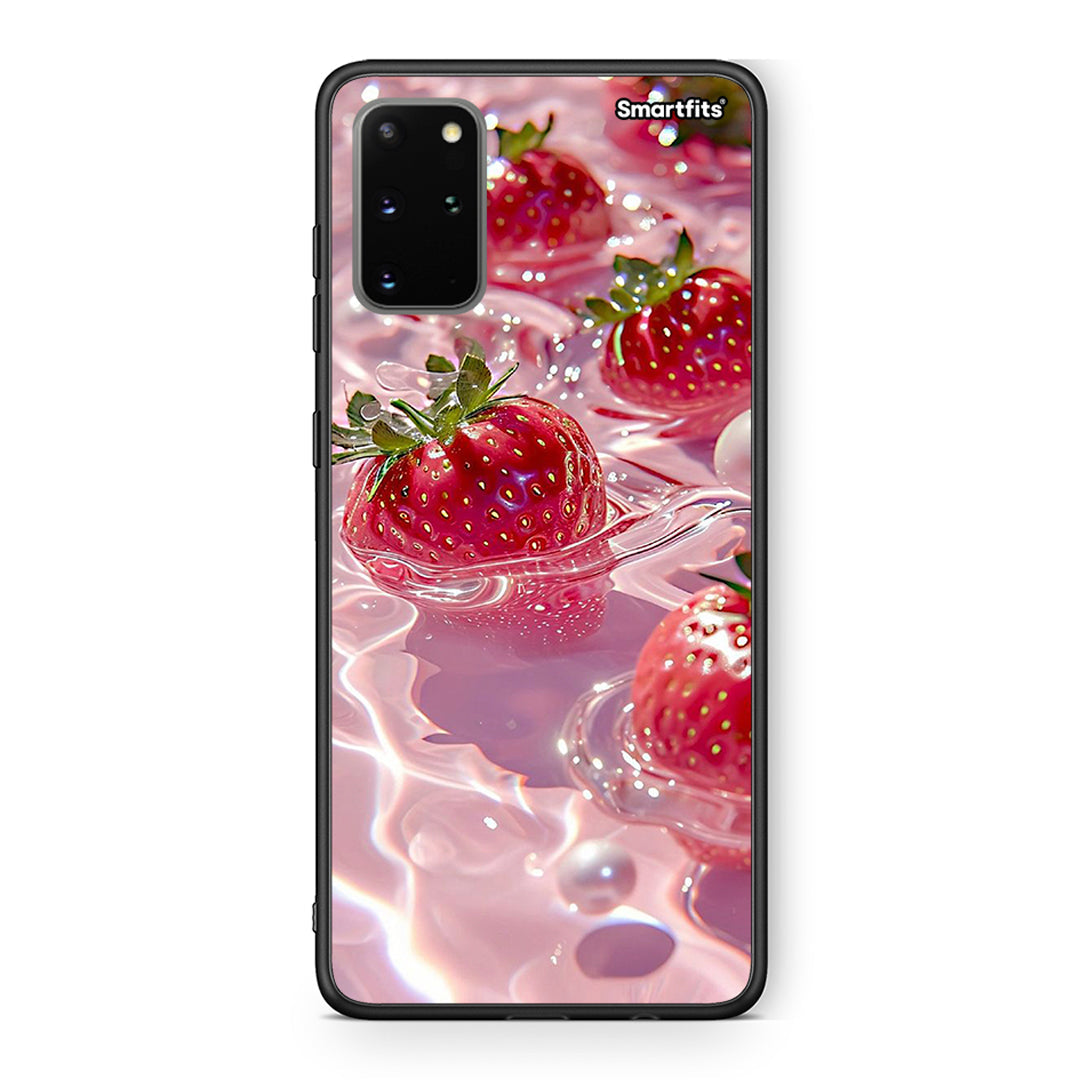 Samsung S20 Plus Juicy Strawberries θήκη από τη Smartfits με σχέδιο στο πίσω μέρος και μαύρο περίβλημα | Smartphone case with colorful back and black bezels by Smartfits