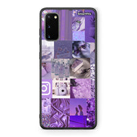 Thumbnail for Samsung S20 Purple Aesthetic Collage θήκη από τη Smartfits με σχέδιο στο πίσω μέρος και μαύρο περίβλημα | Smartphone case with colorful back and black bezels by Smartfits