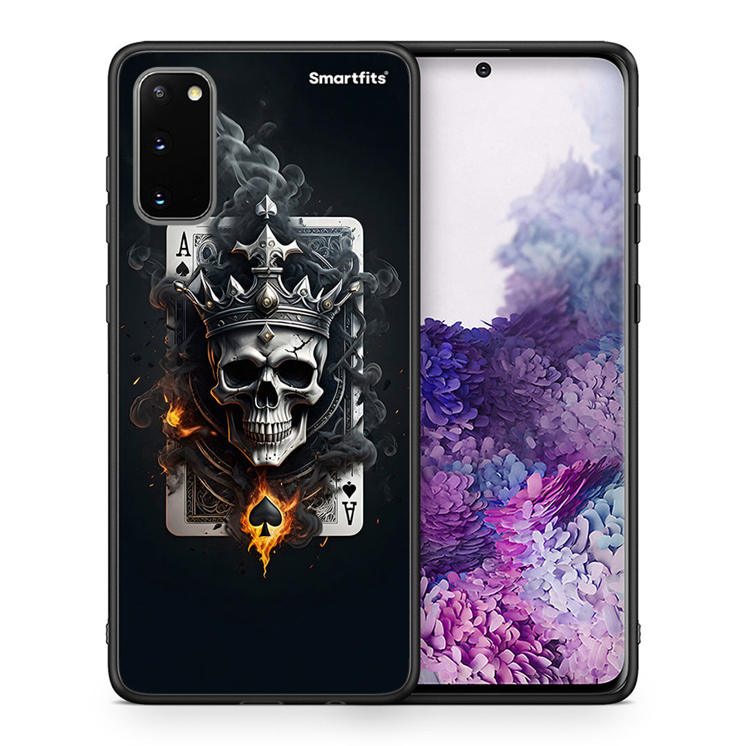 Θήκη Samsung S20 Skull King Ace από τη Smartfits με σχέδιο στο πίσω μέρος και μαύρο περίβλημα | Samsung S20 Skull King Ace case with colorful back and black bezels