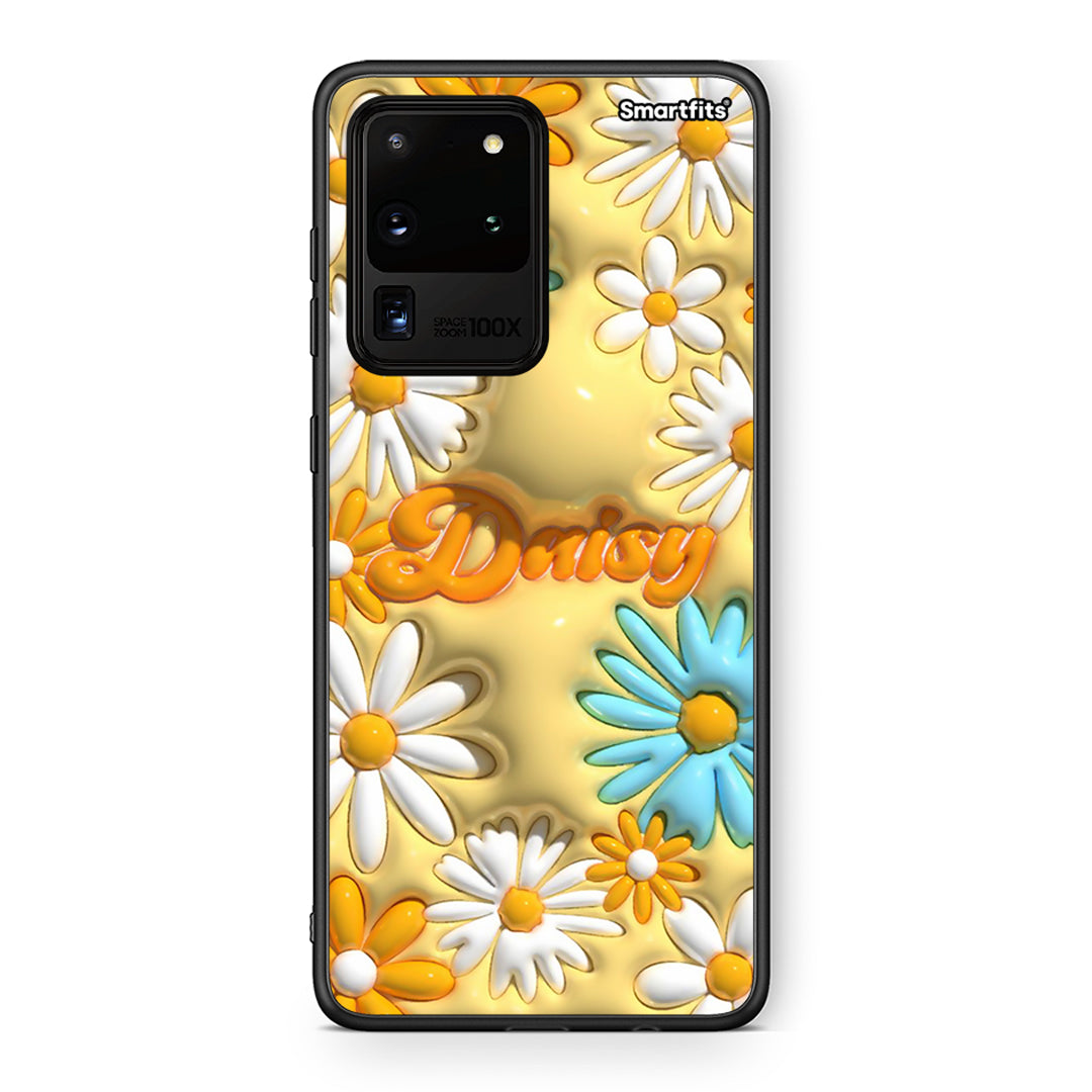 Samsung S20 Ultra Bubble Daisies θήκη από τη Smartfits με σχέδιο στο πίσω μέρος και μαύρο περίβλημα | Smartphone case with colorful back and black bezels by Smartfits