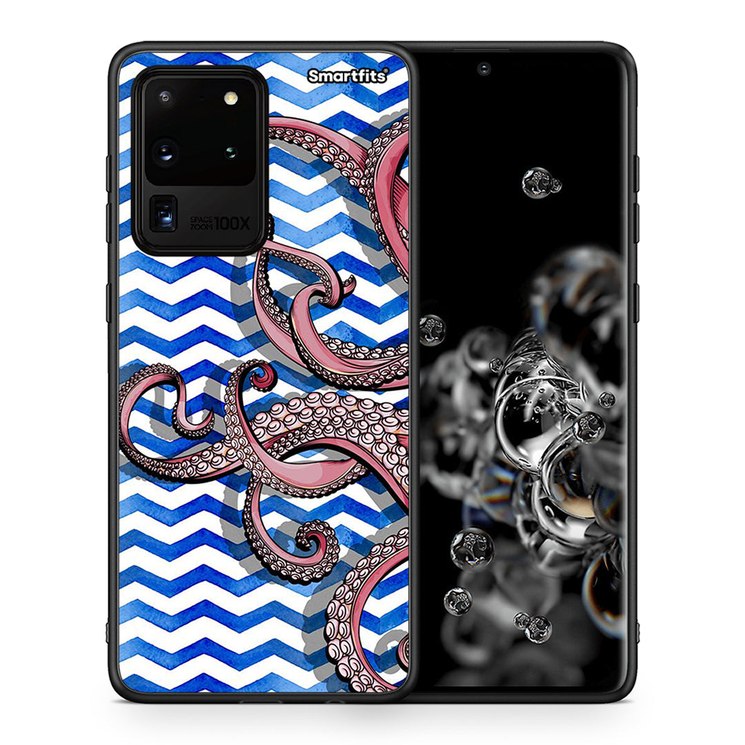 Θήκη Samsung S20 Ultra Chevron Devilfish από τη Smartfits με σχέδιο στο πίσω μέρος και μαύρο περίβλημα | Samsung S20 Ultra Chevron Devilfish case with colorful back and black bezels