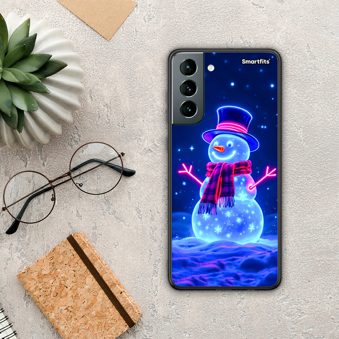 Christmas Neon Snowman - Samsung Galaxy S21 θήκη