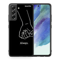 Thumbnail for Θήκη Αγίου Βαλεντίνου Samsung S21 FE Always & Forever 1 από τη Smartfits με σχέδιο στο πίσω μέρος και μαύρο περίβλημα | Samsung S21 FE Always & Forever 1 case with colorful back and black bezels