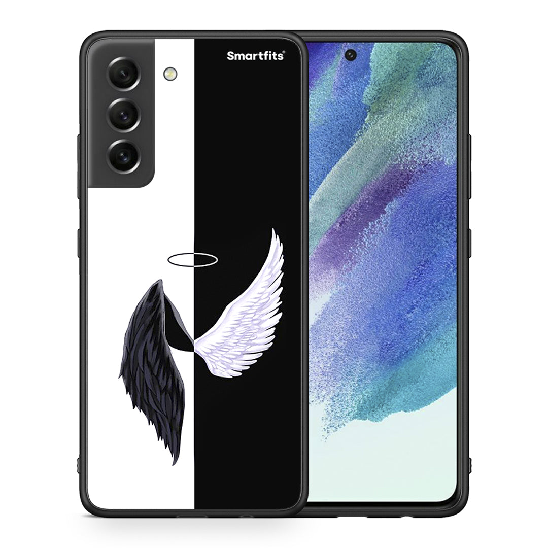 Θήκη Samsung S21 FE Angels Demons από τη Smartfits με σχέδιο στο πίσω μέρος και μαύρο περίβλημα | Samsung S21 FE Angels Demons case with colorful back and black bezels