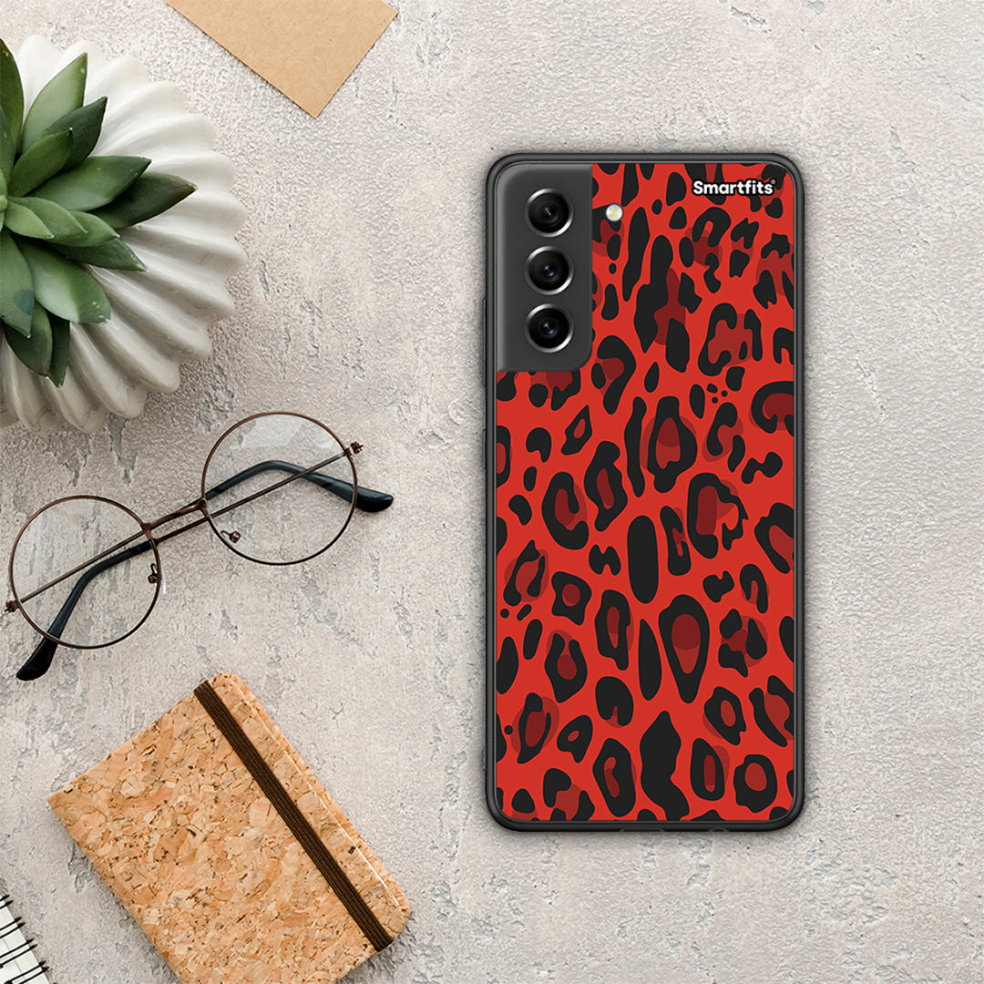 Animal Red Leopard - Samsung Galaxy S21 FE case