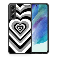 Thumbnail for Θήκη Samsung S21 FE Black Hearts από τη Smartfits με σχέδιο στο πίσω μέρος και μαύρο περίβλημα | Samsung S21 FE Black Hearts case with colorful back and black bezels