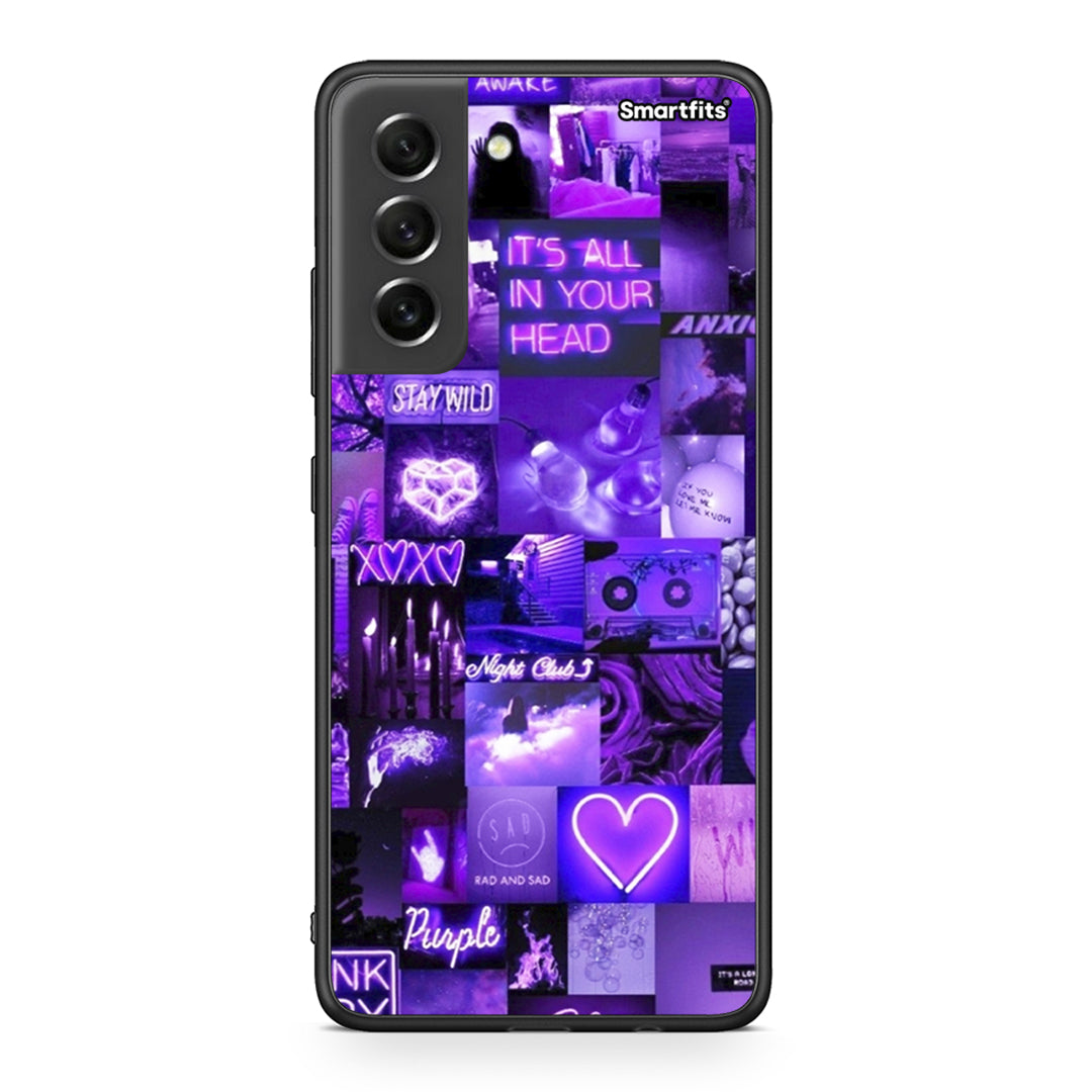 Samsung S21 FE Collage Stay Wild Θήκη Αγίου Βαλεντίνου από τη Smartfits με σχέδιο στο πίσω μέρος και μαύρο περίβλημα | Smartphone case with colorful back and black bezels by Smartfits