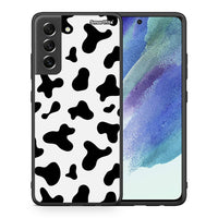 Thumbnail for Θήκη Samsung S21 FE Cow Print από τη Smartfits με σχέδιο στο πίσω μέρος και μαύρο περίβλημα | Samsung S21 FE Cow Print case with colorful back and black bezels