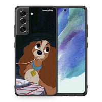 Thumbnail for Θήκη Αγίου Βαλεντίνου Samsung S21 FE Lady And Tramp 2 από τη Smartfits με σχέδιο στο πίσω μέρος και μαύρο περίβλημα | Samsung S21 FE Lady And Tramp 2 case with colorful back and black bezels