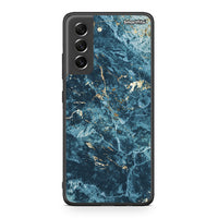 Thumbnail for Samsung S21 FE Marble Blue θήκη από τη Smartfits με σχέδιο στο πίσω μέρος και μαύρο περίβλημα | Smartphone case with colorful back and black bezels by Smartfits