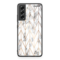 Thumbnail for 44 - Samsung S21 FE Gold Geometric Marble case, cover, bumper