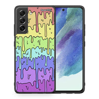 Thumbnail for Θήκη Samsung S21 FE Melting Rainbow από τη Smartfits με σχέδιο στο πίσω μέρος και μαύρο περίβλημα | Samsung S21 FE Melting Rainbow case with colorful back and black bezels