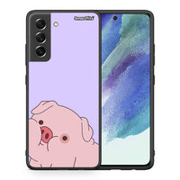 Thumbnail for Θήκη Αγίου Βαλεντίνου Samsung S21 FE Pig Love 2 από τη Smartfits με σχέδιο στο πίσω μέρος και μαύρο περίβλημα | Samsung S21 FE Pig Love 2 case with colorful back and black bezels