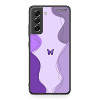 Thumbnail for Samsung S21 FE Purple Mariposa Θήκη Αγίου Βαλεντίνου από τη Smartfits με σχέδιο στο πίσω μέρος και μαύρο περίβλημα | Smartphone case with colorful back and black bezels by Smartfits