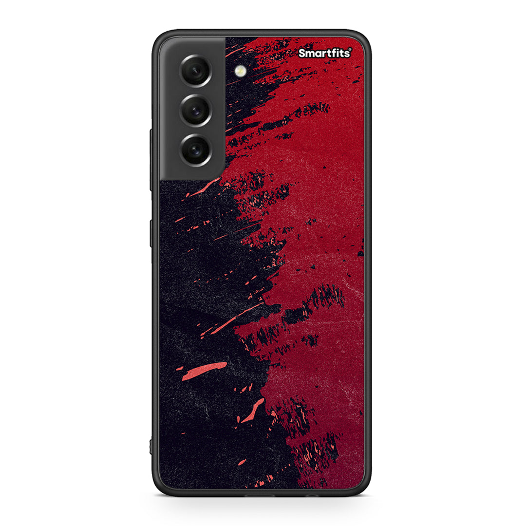 Samsung S21 FE Red Paint Θήκη Αγίου Βαλεντίνου από τη Smartfits με σχέδιο στο πίσω μέρος και μαύρο περίβλημα | Smartphone case with colorful back and black bezels by Smartfits