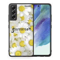 Thumbnail for Θήκη Samsung S21 FE Summer Daisies από τη Smartfits με σχέδιο στο πίσω μέρος και μαύρο περίβλημα | Samsung S21 FE Summer Daisies case with colorful back and black bezels