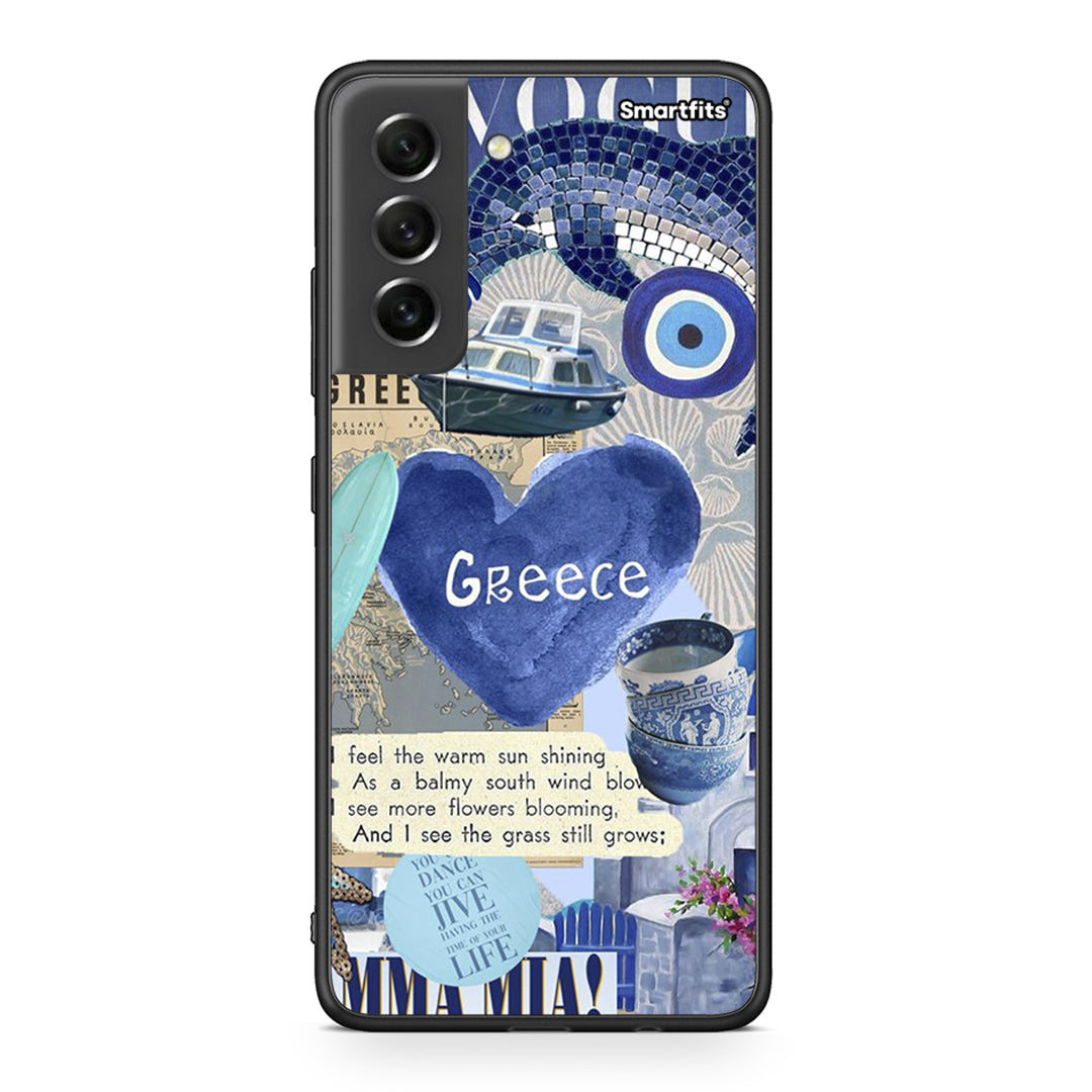 Samsung S21 FE Summer In Greece Θήκη από τη Smartfits με σχέδιο στο πίσω μέρος και μαύρο περίβλημα | Smartphone case with colorful back and black bezels by Smartfits