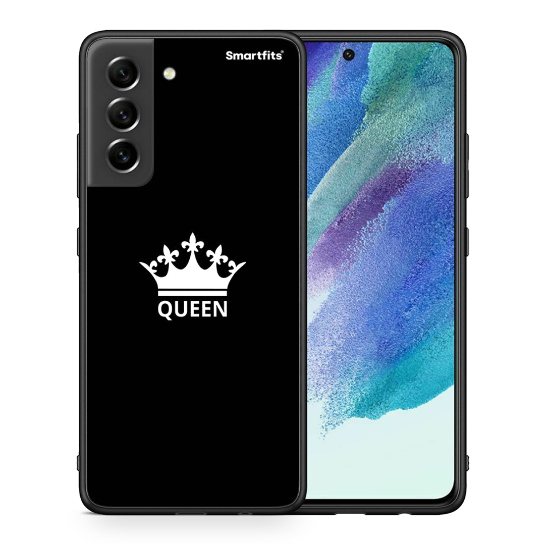 Θήκη Samsung S21 FE Queen Valentine από τη Smartfits με σχέδιο στο πίσω μέρος και μαύρο περίβλημα | Samsung S21 FE Queen Valentine case with colorful back and black bezels