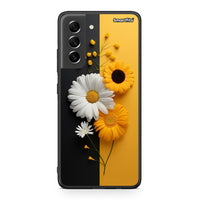 Thumbnail for Samsung S21 FE Yellow Daisies θήκη από τη Smartfits με σχέδιο στο πίσω μέρος και μαύρο περίβλημα | Smartphone case with colorful back and black bezels by Smartfits