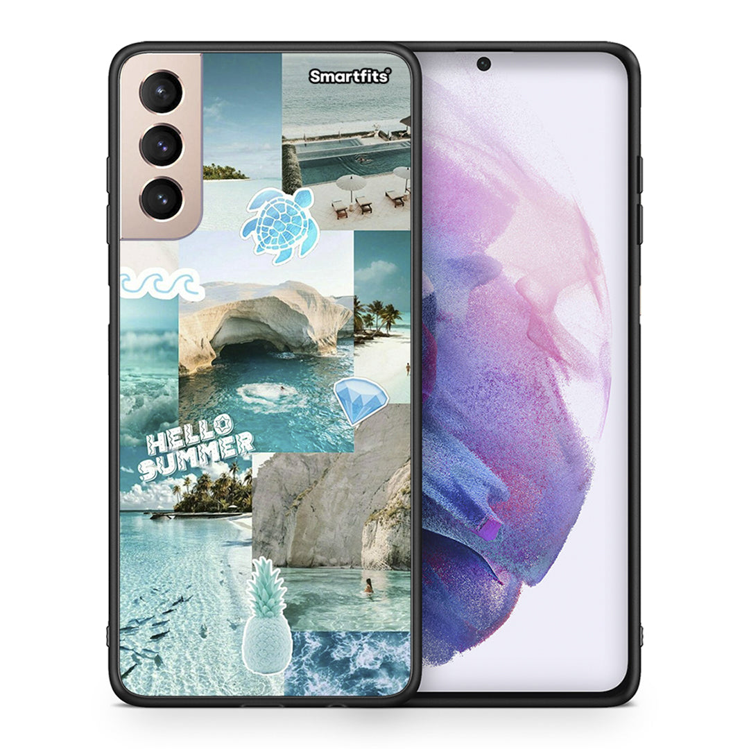 Θήκη Samsung S21+ Aesthetic Summer από τη Smartfits με σχέδιο στο πίσω μέρος και μαύρο περίβλημα | Samsung S21+ Aesthetic Summer case with colorful back and black bezels