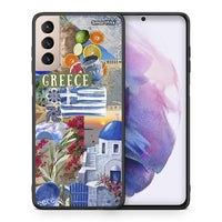 Thumbnail for Θήκη Samsung S21+ All Greek από τη Smartfits με σχέδιο στο πίσω μέρος και μαύρο περίβλημα | Samsung S21+ All Greek case with colorful back and black bezels