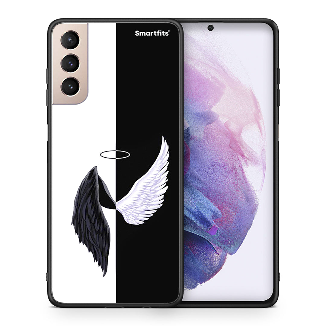 Θήκη Samsung S21+ Angels Demons από τη Smartfits με σχέδιο στο πίσω μέρος και μαύρο περίβλημα | Samsung S21+ Angels Demons case with colorful back and black bezels