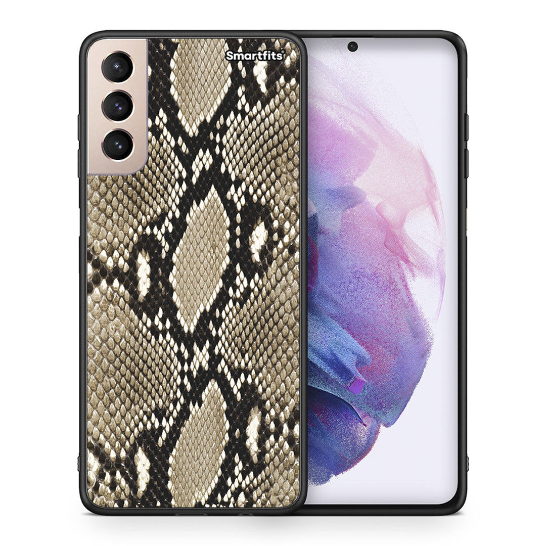 Θήκη Samsung S21+ Fashion Snake Animal από τη Smartfits με σχέδιο στο πίσω μέρος και μαύρο περίβλημα | Samsung S21+ Fashion Snake Animal case with colorful back and black bezels