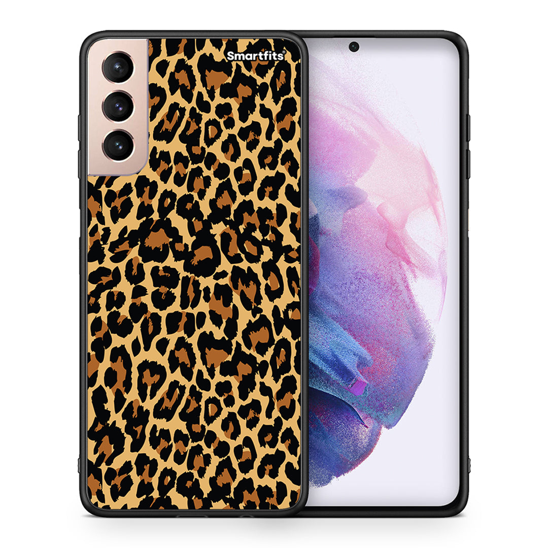 Θήκη Samsung S21+ Leopard Animal από τη Smartfits με σχέδιο στο πίσω μέρος και μαύρο περίβλημα | Samsung S21+ Leopard Animal case with colorful back and black bezels