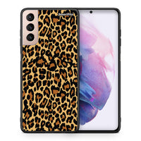 Thumbnail for Θήκη Samsung S21+ Leopard Animal από τη Smartfits με σχέδιο στο πίσω μέρος και μαύρο περίβλημα | Samsung S21+ Leopard Animal case with colorful back and black bezels