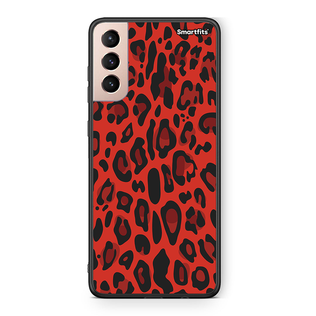4 - Samsung S21+ Red Leopard Animal case, cover, bumper