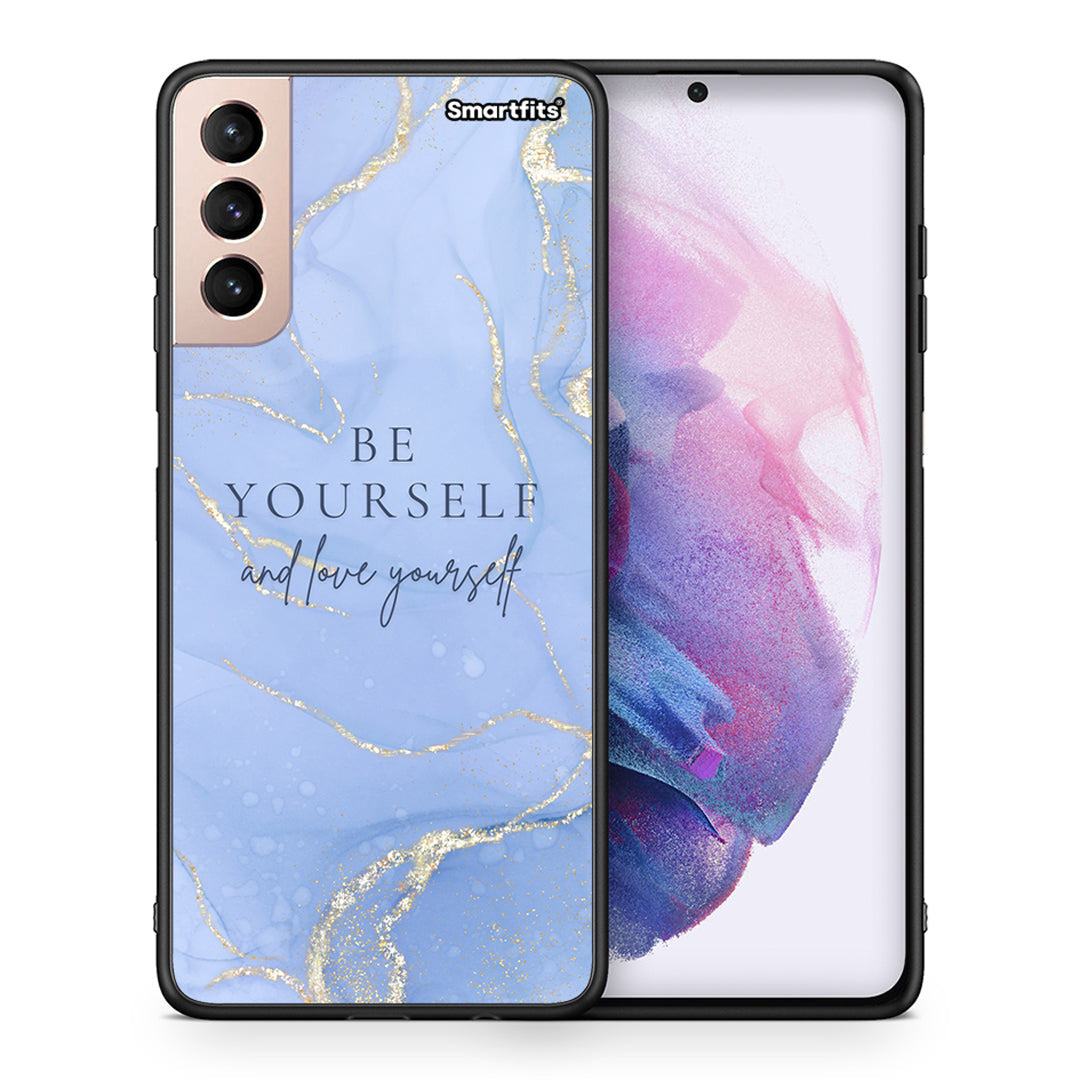 Θήκη Samsung S21+ Be Yourself από τη Smartfits με σχέδιο στο πίσω μέρος και μαύρο περίβλημα | Samsung S21+ Be Yourself case with colorful back and black bezels
