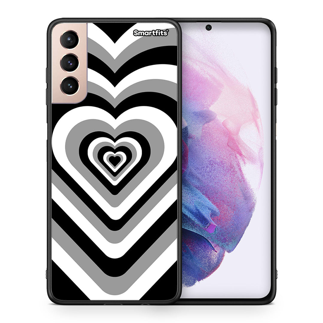 Θήκη Samsung S21+ Black Hearts από τη Smartfits με σχέδιο στο πίσω μέρος και μαύρο περίβλημα | Samsung S21+ Black Hearts case with colorful back and black bezels