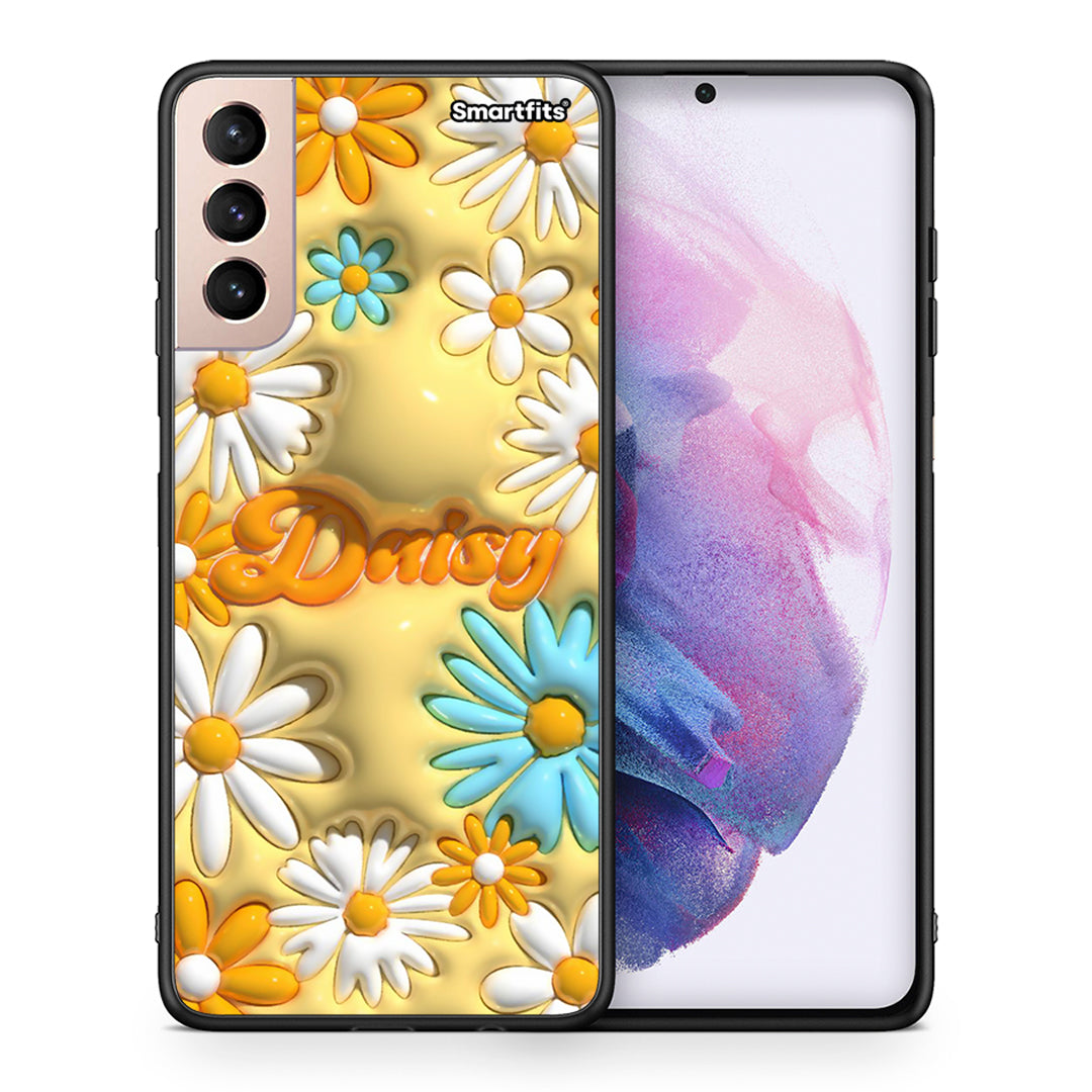 Θήκη Samsung S21+ Bubble Daisies από τη Smartfits με σχέδιο στο πίσω μέρος και μαύρο περίβλημα | Samsung S21+ Bubble Daisies case with colorful back and black bezels