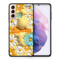 Thumbnail for Θήκη Samsung S21+ Bubble Daisies από τη Smartfits με σχέδιο στο πίσω μέρος και μαύρο περίβλημα | Samsung S21+ Bubble Daisies case with colorful back and black bezels