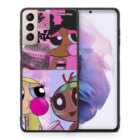 Thumbnail for Θήκη Αγίου Βαλεντίνου Samsung S21+ Bubble Girls από τη Smartfits με σχέδιο στο πίσω μέρος και μαύρο περίβλημα | Samsung S21+ Bubble Girls case with colorful back and black bezels