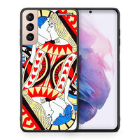 Thumbnail for Θήκη Samsung S21+ Card Love από τη Smartfits με σχέδιο στο πίσω μέρος και μαύρο περίβλημα | Samsung S21+ Card Love case with colorful back and black bezels