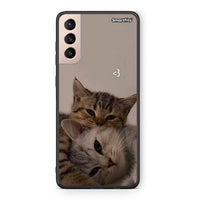 Thumbnail for Samsung S21+ Cats In Love Θήκη από τη Smartfits με σχέδιο στο πίσω μέρος και μαύρο περίβλημα | Smartphone case with colorful back and black bezels by Smartfits