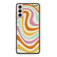 Thumbnail for Samsung S21+ Colourful Waves θήκη από τη Smartfits με σχέδιο στο πίσω μέρος και μαύρο περίβλημα | Smartphone case with colorful back and black bezels by Smartfits