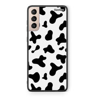Thumbnail for Samsung S21+ Cow Print θήκη από τη Smartfits με σχέδιο στο πίσω μέρος και μαύρο περίβλημα | Smartphone case with colorful back and black bezels by Smartfits
