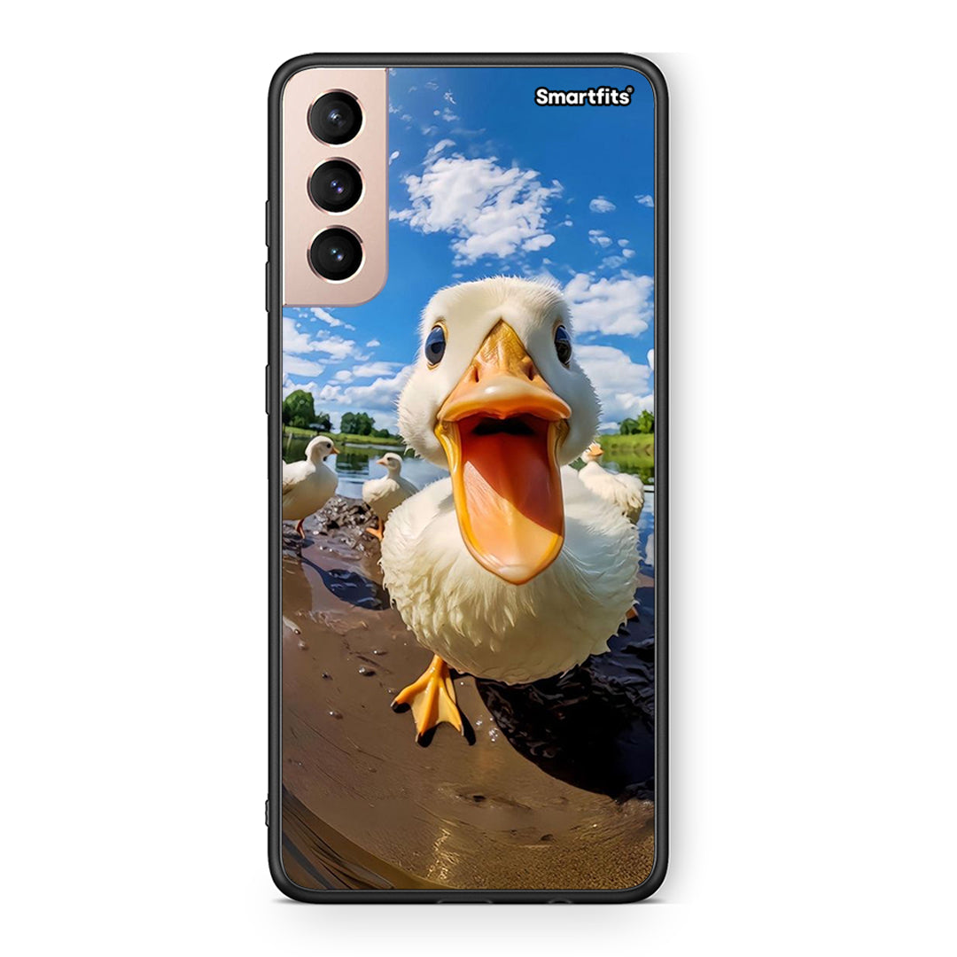 Samsung S21+ Duck Face θήκη από τη Smartfits με σχέδιο στο πίσω μέρος και μαύρο περίβλημα | Smartphone case with colorful back and black bezels by Smartfits