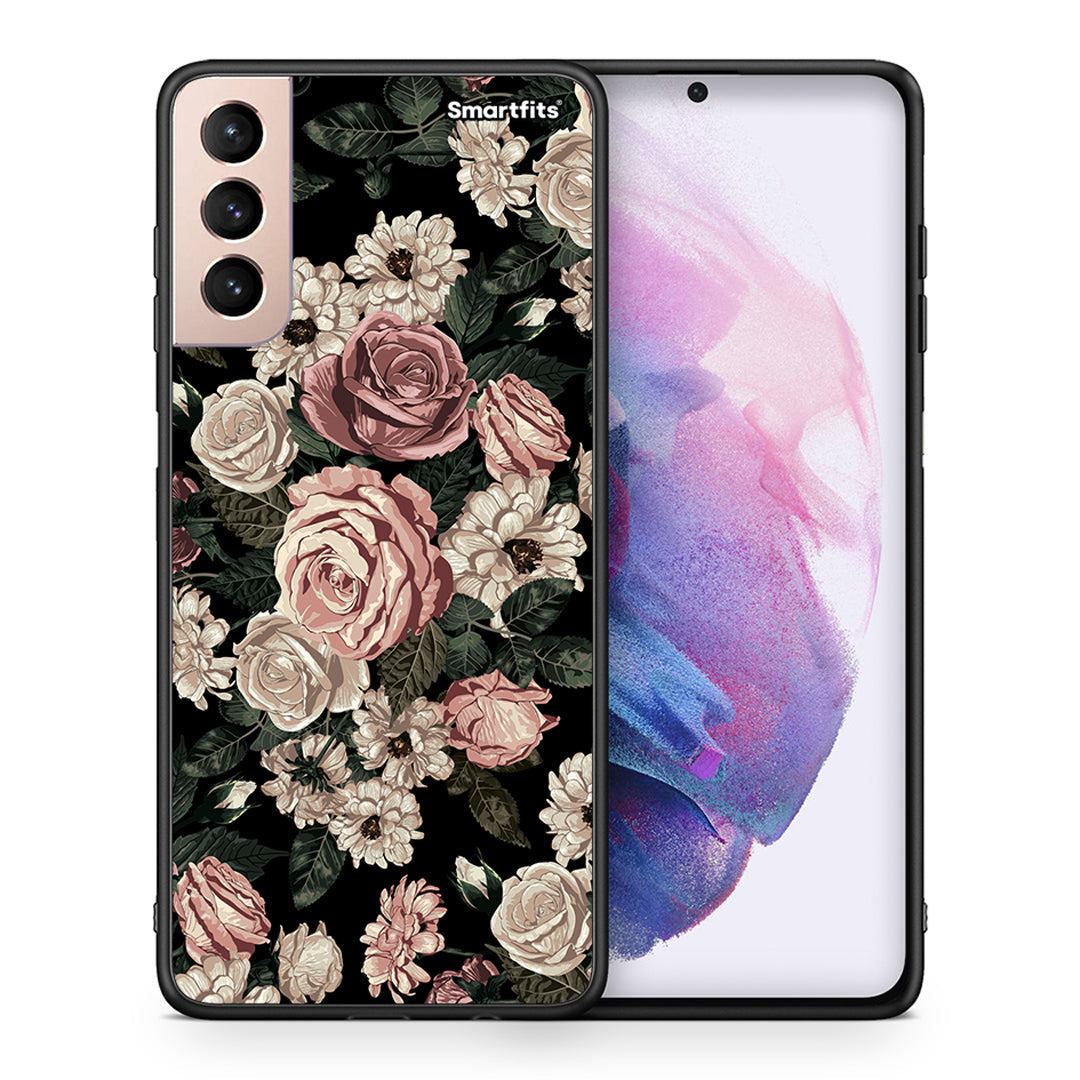 Θήκη Samsung S21+ Wild Roses Flower από τη Smartfits με σχέδιο στο πίσω μέρος και μαύρο περίβλημα | Samsung S21+ Wild Roses Flower case with colorful back and black bezels