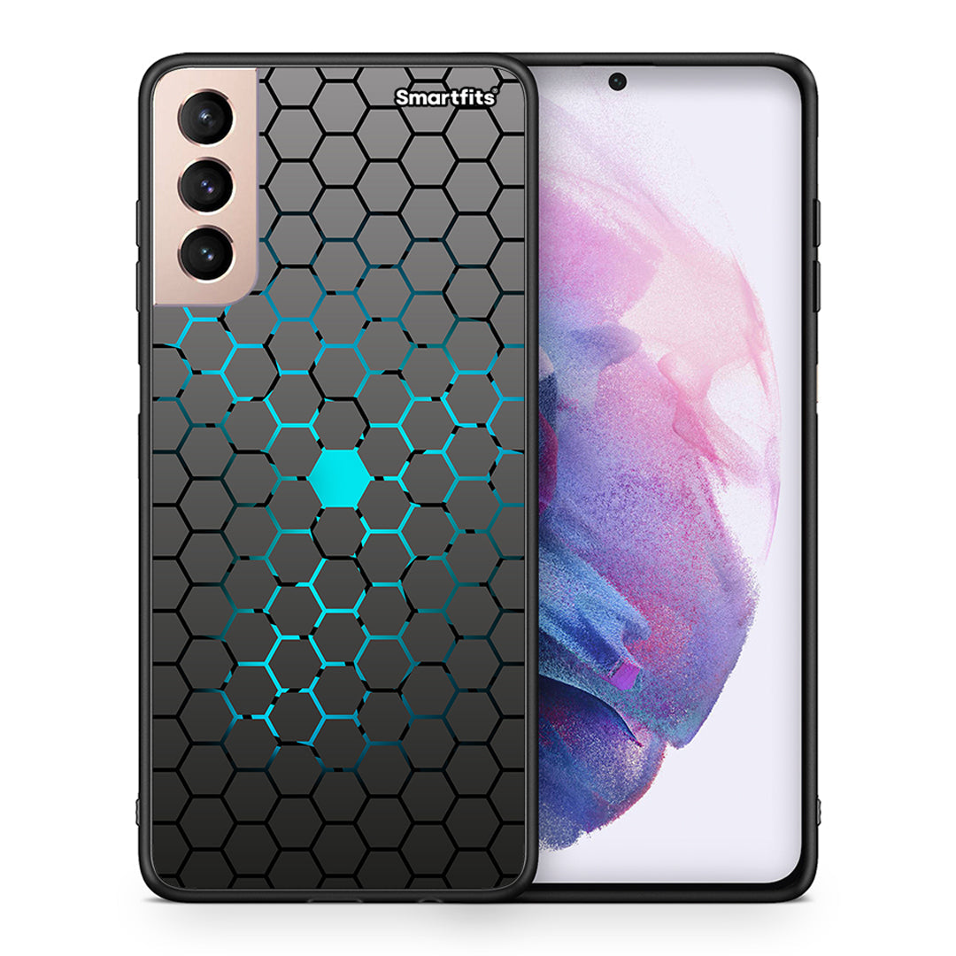 Θήκη Samsung S21+ Hexagonal Geometric από τη Smartfits με σχέδιο στο πίσω μέρος και μαύρο περίβλημα | Samsung S21+ Hexagonal Geometric case with colorful back and black bezels