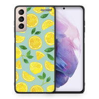 Thumbnail for Θήκη Samsung S21+ Lemons από τη Smartfits με σχέδιο στο πίσω μέρος και μαύρο περίβλημα | Samsung S21+ Lemons case with colorful back and black bezels