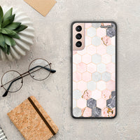 Thumbnail for Marble Hexagon Pink - Samsung Galaxy S21+ case