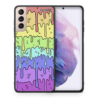 Thumbnail for Θήκη Samsung S21+ Melting Rainbow από τη Smartfits με σχέδιο στο πίσω μέρος και μαύρο περίβλημα | Samsung S21+ Melting Rainbow case with colorful back and black bezels