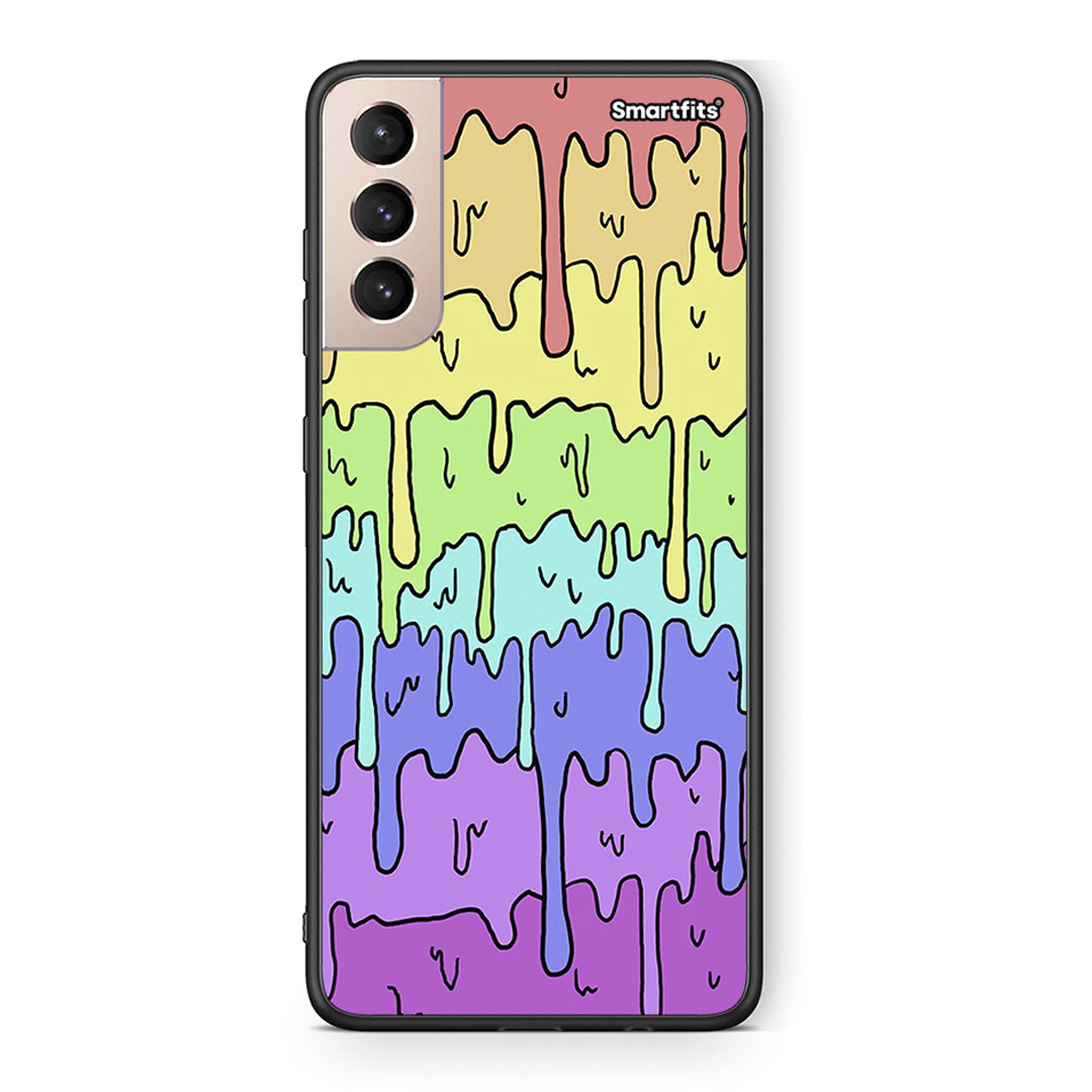 Samsung S21+ Melting Rainbow θήκη από τη Smartfits με σχέδιο στο πίσω μέρος και μαύρο περίβλημα | Smartphone case with colorful back and black bezels by Smartfits