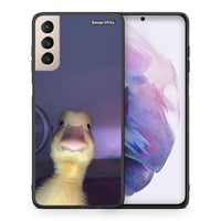 Thumbnail for Θήκη Samsung S21+ Meme Duck από τη Smartfits με σχέδιο στο πίσω μέρος και μαύρο περίβλημα | Samsung S21+ Meme Duck case with colorful back and black bezels